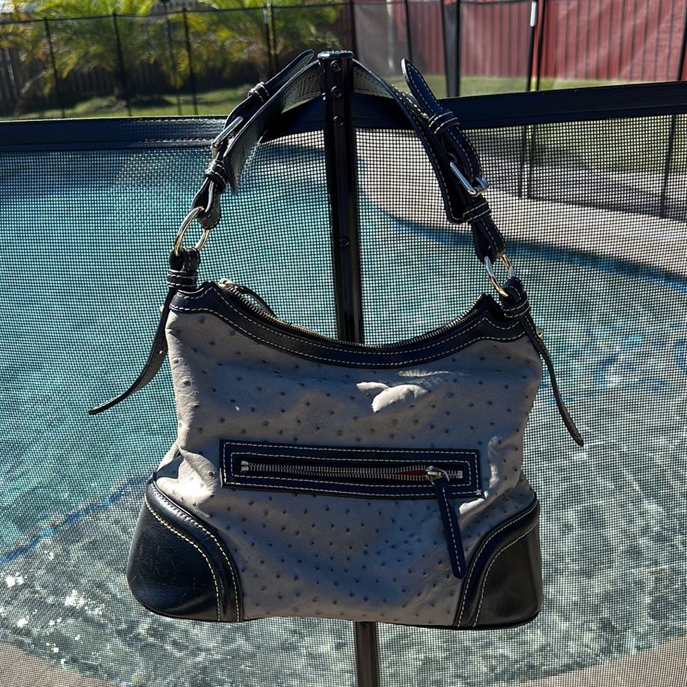 Dooney and Bourke grey ostrich purse and wallet - Picture 2 of 5